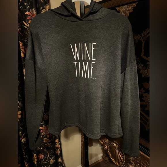 Rae Dunn Charcoal 'Wine Time' Sweatshirt - Picture 4 of 10